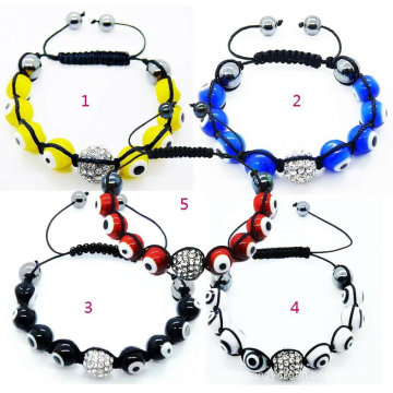 Hottest Turkey Evil Eye Glass Beads Shamballa Bracelets Cheap BR36